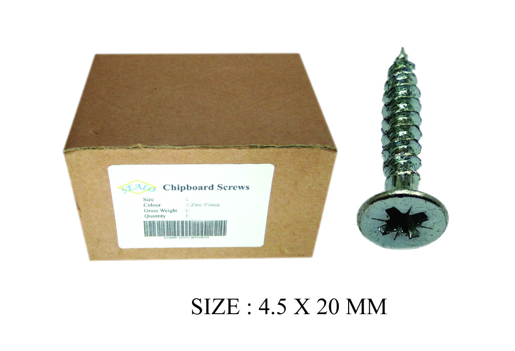 CHIPBOARD SCREW CSK 4.5X20MM 1000PCS PKT
