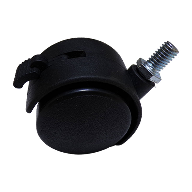 CASTER WHEEL PVC BLACK WITH 8MM BOLT SWV WB 40MM