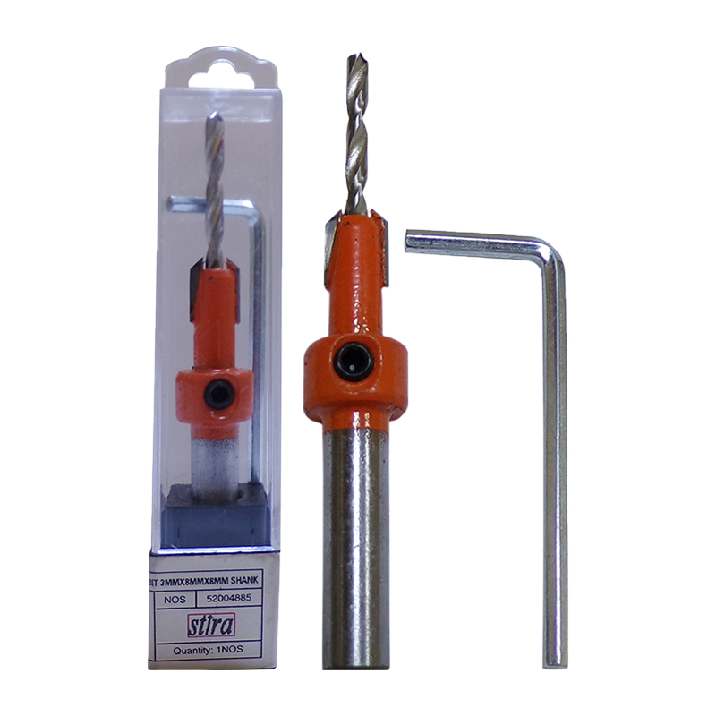 CSK CUTTER WITH DRILL BIT 3MM X 8MM X 8MM SHNK
