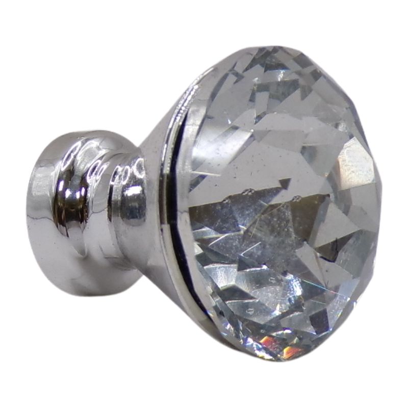 CRYSTAL KNOB 25MM CHROME