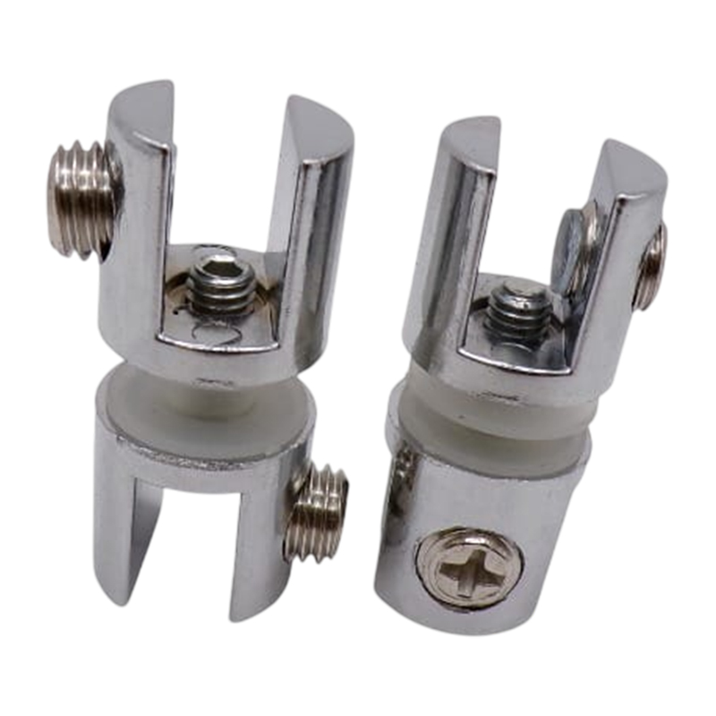 CHROME GLASS SHELF CLAMP DOUBLE 08MM